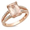 Image 1 : 14K Gold 2.50ct Morganite & 0.25ct Diamond Ring