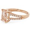 Image 2 : 14K Gold 2.50ct Morganite & 0.25ct Diamond Ring