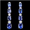 Image 1 : 14K Gold 5.00ct Tanzanite & 0.35ctw Diamond Earrin