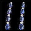 Image 2 : 14K Gold 5.00ct Tanzanite & 0.35ctw Diamond Earrin