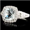 Image 2 : 14K Gold 2.05ct Aquamarine & 0.75ctw Diamond Ring