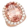 Image 1 : 14K Gold 20.00ct Morganite & 2.10ct Diamond Ring