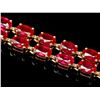 Image 2 : 14k Yellow Gold 31ct Ruby 0.30ct Diamond Bracelet