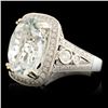 Image 2 : 14K Gold 7.38ct Aquamarine & 1.45ctw Diamond Ring