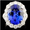 Image 1 : 18K Gold 8.16ct Tanzanite & 2.63ctw Diamond Ring