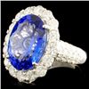 Image 2 : 18K Gold 8.16ct Tanzanite & 2.63ctw Diamond Ring