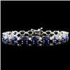 Image 1 : 14K Gold 21.43ct Sapphire & 0.66ctw Diamond Bracel