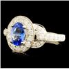 Image 2 : 18K Gold 0.95ct Sapphire & 0.67ctw Diamond Ring