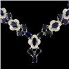 Image 2 : 14K Gold 45.55ct Sapphire & 2.70ctw Diamond Neckla