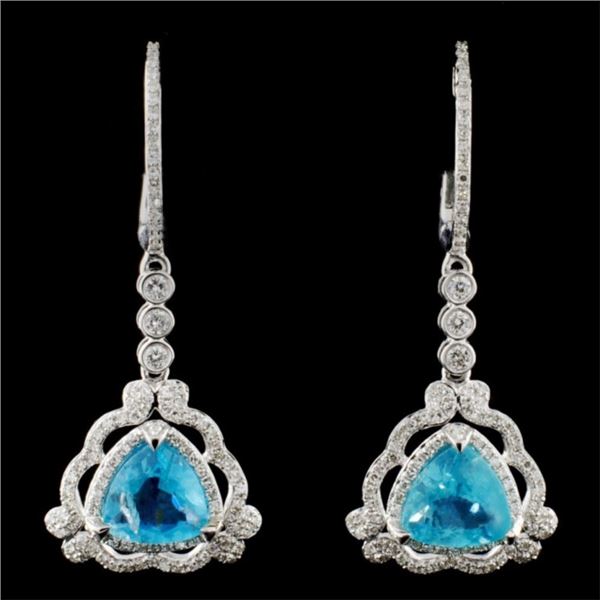 14K Gold 2.87ct Apatite & 0.69ctw Diamond Earrings