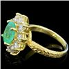 Image 3 : 14K Gold 3.00ct Emerald & 1.50ctw Diamond Ring