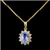 Image 1 : 18K Gold 1.21ct Tanzanite & 0.21ctw Diamond Pendan