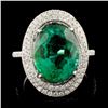 Image 1 : 18K Gold 6.24ct Emerald & 0.60ctw Diamond Ring