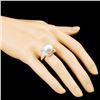 Image 3 : 14K Gold 13.00MM Pearl & 1.45ctw Diamond Ring