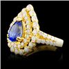 Image 2 : 18K Gold 2.18ct Sapphire & 1.91ctw Diamond Ring