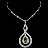 Image 2 : 14K White Gold 1.76ct Tsavorite & 1.39ct Diamond N