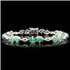 Image 1 : 14K Gold 4.21ct Emerald & 1.20ctw Diamond Bracelet