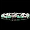 Image 2 : 14K Gold 4.21ct Emerald & 1.20ctw Diamond Bracelet