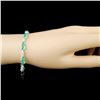 Image 3 : 14K Gold 4.21ct Emerald & 1.20ctw Diamond Bracelet