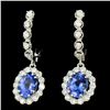 Image 2 : 14K Gold 4.00ct Tanzanite & 1.40ctw Diamond Earrin