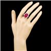 Image 4 : 14K Gold 10.32ct Ruby & 2.40ctw Diamond Ring