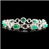 Image 2 : 14K Gold 3.70ct Emerald & 2.20ctw Diamond Bracelet