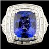 Image 1 : 18K Gold 7.74ct Tanzanite & 1.54ctw Diamond Ring