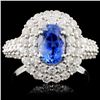 Image 1 : 18K White Gold 1.90ct Sapphire & 1.33ct Diamond Ri