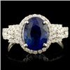 Image 1 : 18K Gold 3.23ct Sapphire & 0.48ctw Diamond Ring
