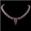 Image 1 : 14K White Gold 26.96ct Ruby & 3.40ctw Diamond Neck