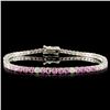 Image 1 : 14K Gold 4.48ct Sapphire & 0.65ctw Diamond Bracele
