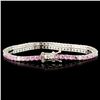 Image 2 : 14K Gold 4.48ct Sapphire & 0.65ctw Diamond Bracele