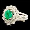 Image 2 : 14K Gold 0.95ct Emerald & 0.82ctw Diamond Ring