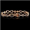 Image 2 : 14K Rose Gold 1.69ctw Fancy Color Diamond Bracelet