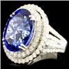 Image 2 : 18K Gold 11.05 Tanzanite & 1.77ctw Diamond Ring