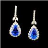 Image 1 : 14k Gold 8.26ct Tanzanite & 1.34ctw Diamond Earrin