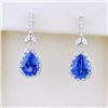 Image 2 : 14k Gold 8.26ct Tanzanite & 1.34ctw Diamond Earrin