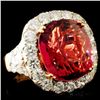 Image 3 : 18K Gold 14.62 Tourmaline & 3.21ctw Diamond Ring
