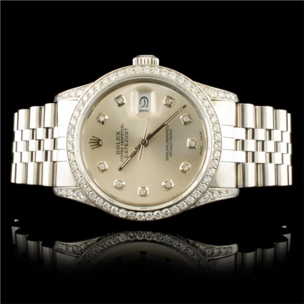 Rolex SS DateJust 1.50ctw Diamond 36MM Wristwatch