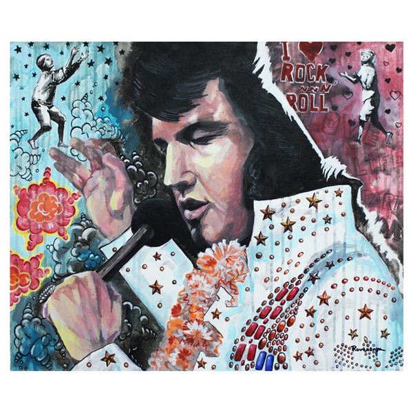 Nastya Rovenskaya- Original Oil on Canvas "Elvis Show"