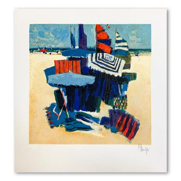 Claude Fauchere, "Beach Hideout" Hand Signed Limited Edition Serigraph on Paper with Letter of Authe