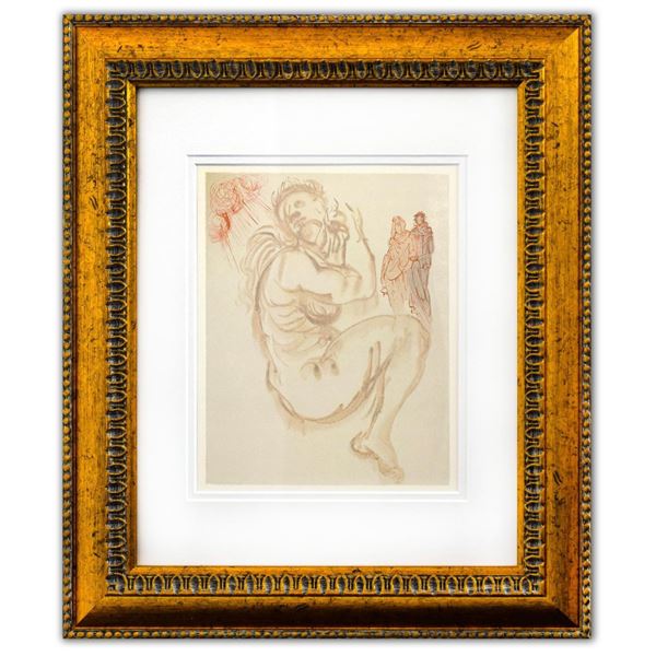 Salvador Dali- Original Color Woodcut on B.F.K. Rives Paper "Purgatory 19"