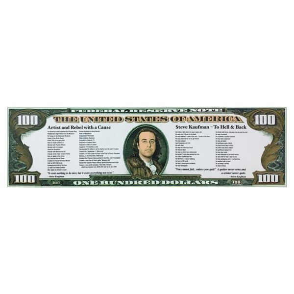 Steve Kaufman (1960-2010) "To Hell and Back ($100)" Hand Signed Limited Edition Hand Pulled silkscre