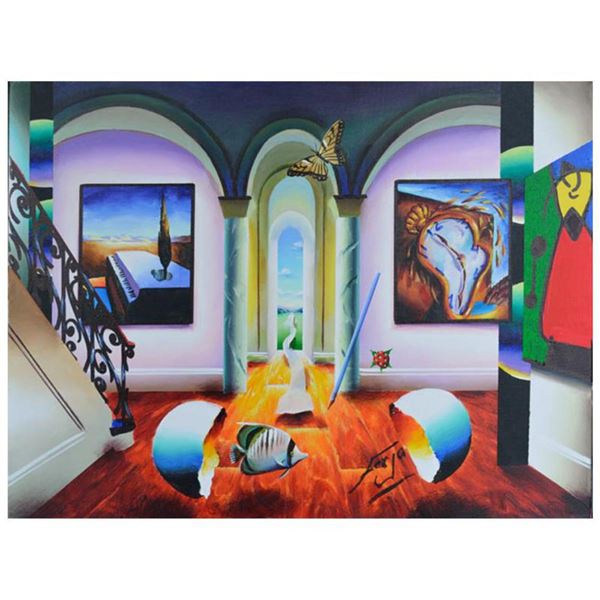 Ferjo, "Don'T Sweat the Time" Original Painting on Canvas, Hand Signed with Letter of Authenticity.