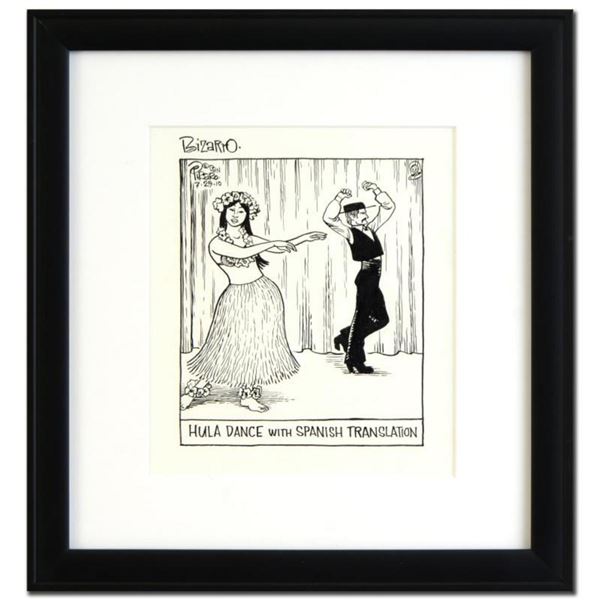 Bizarro! "Hula Dance" is a Framed Original Pen & Ink Drawing, by Dan Piraro, Hand Signed by the Arti