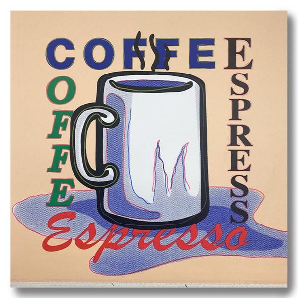 Steve Kaufman (1960-2010) "ESPRESSO" Hand Signed and Numbered Limited Edition Hand Pulled silkscreen
