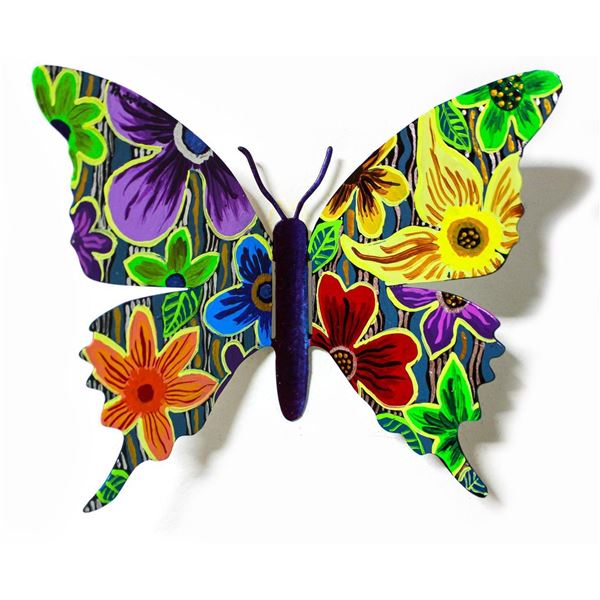 Patricia Govezensky- Original Painting on Cutout Steel "Butterfly CLVIII"