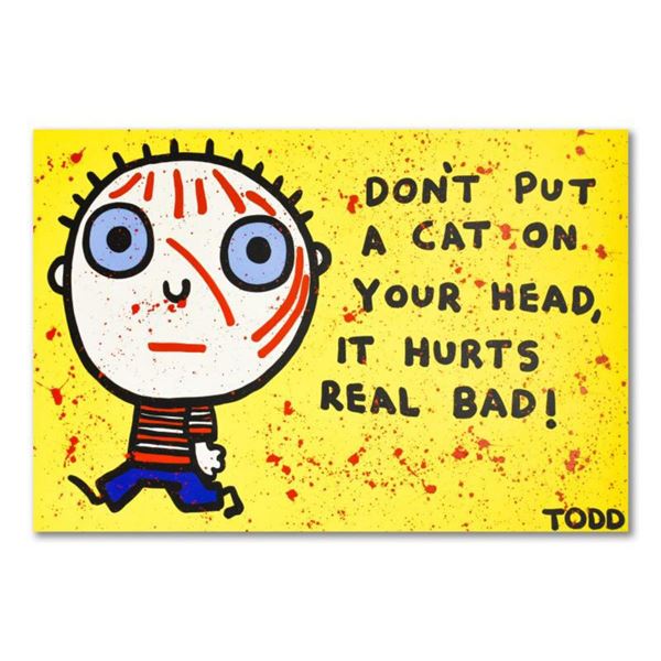 Todd Goldman, "Don't Put a Cat On Your Head" Original Acrylic Painting on Gallery Wrapped Canvas (72