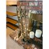 Image 3 : Fireplace tools, candles A