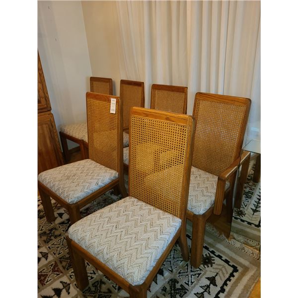 6 Caned back chairs C